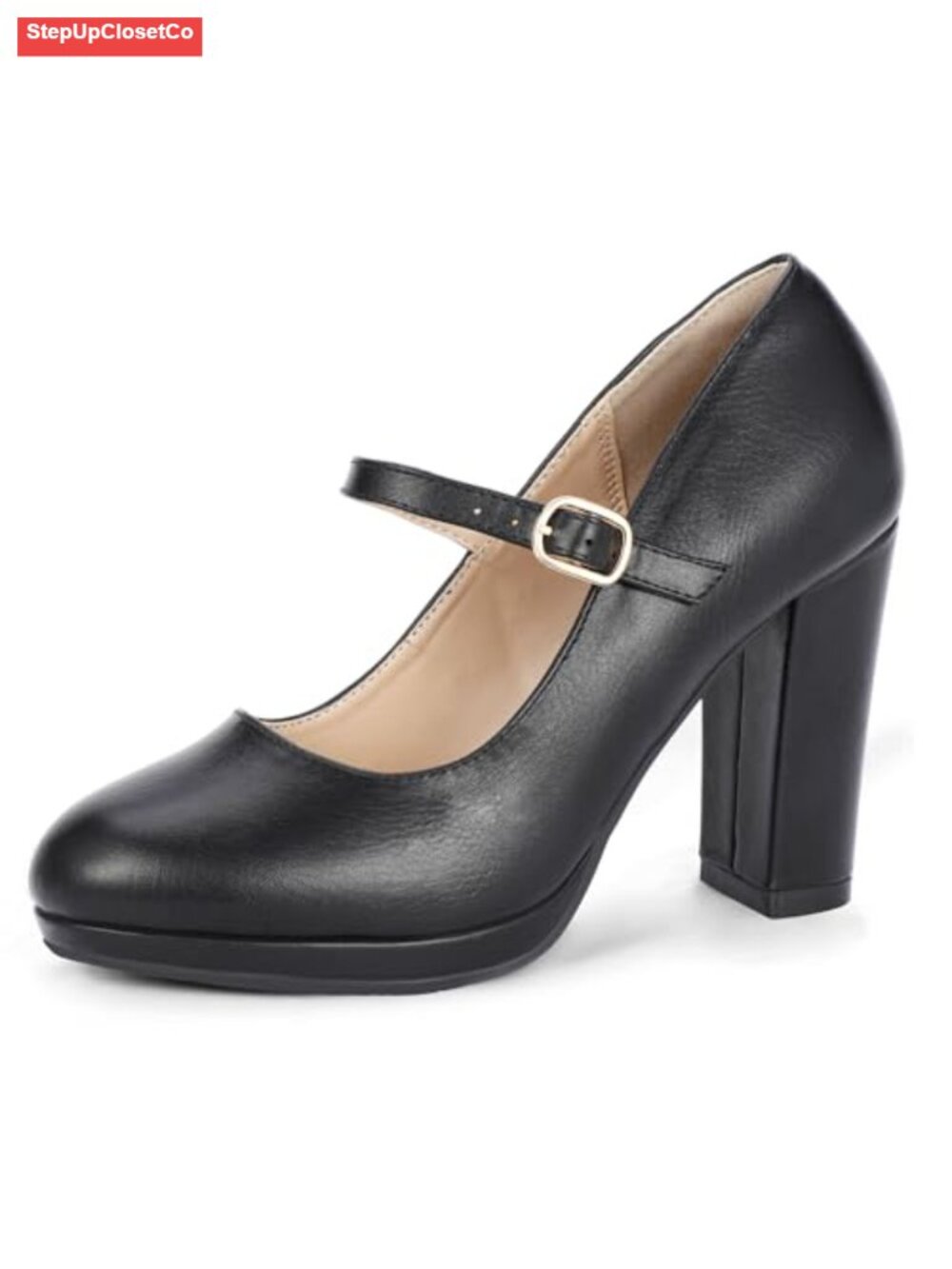 Platform Mary Jane Pumps Chunky Heels Closed Toe Dress Shoes